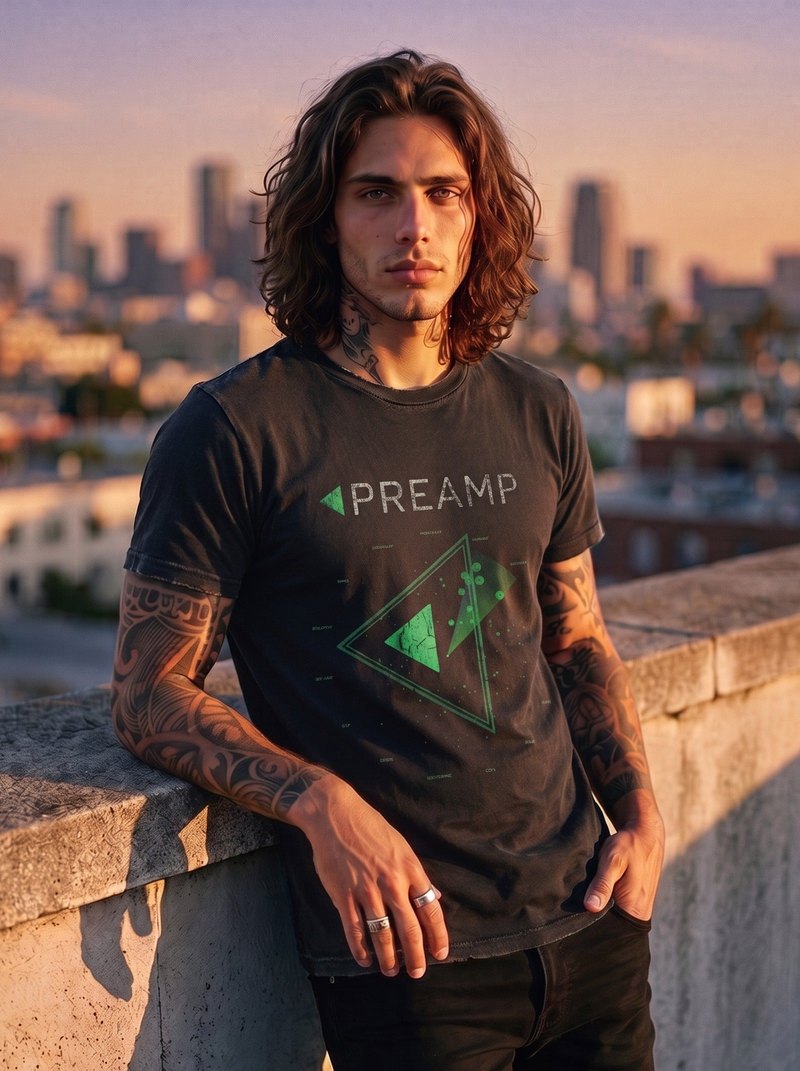 Radar Wordmark Tee, worn by Marc